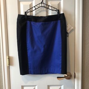 Blue and black color block  skirt